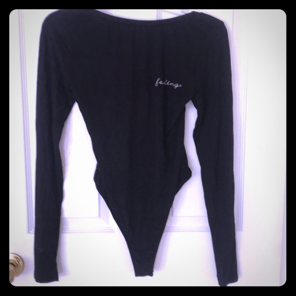 Long sleeved black bodysuit